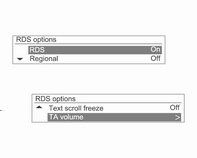 System audio-nawigacyjny 123 Konfigurowanie RDS Włączenie funkcji RDS oferuje następujące korzyści: Dla ustawionej stacji zamiast częstotliwości wyświetlana jest nazwa programu.