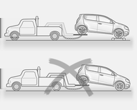 Pielęgnacja samochodu 245 Holowanie Holowanie samochodu Jeśli pojazd ma być holowany, zalecane jest skorzystanie z naszej sieci serwisowej lub profesjonalnej firmy holowniczej.