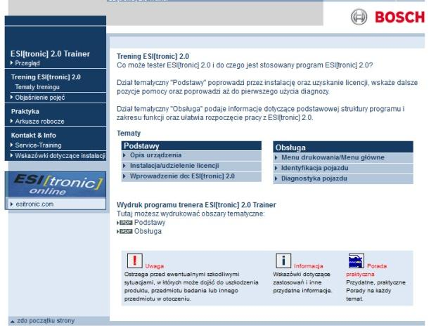 Odblokowanie programu ESI[tronic] 2.0 Menu główne - trainer Uruchom Menu główne w ESI[tronic] 2.