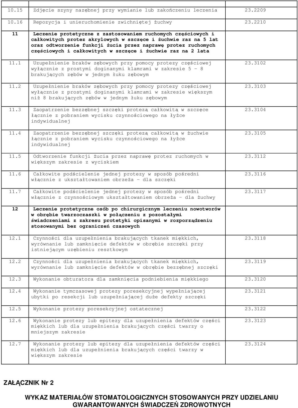 częściowych i całkowitych w szczęce i Ŝuchwie raz na 2 lata 11.