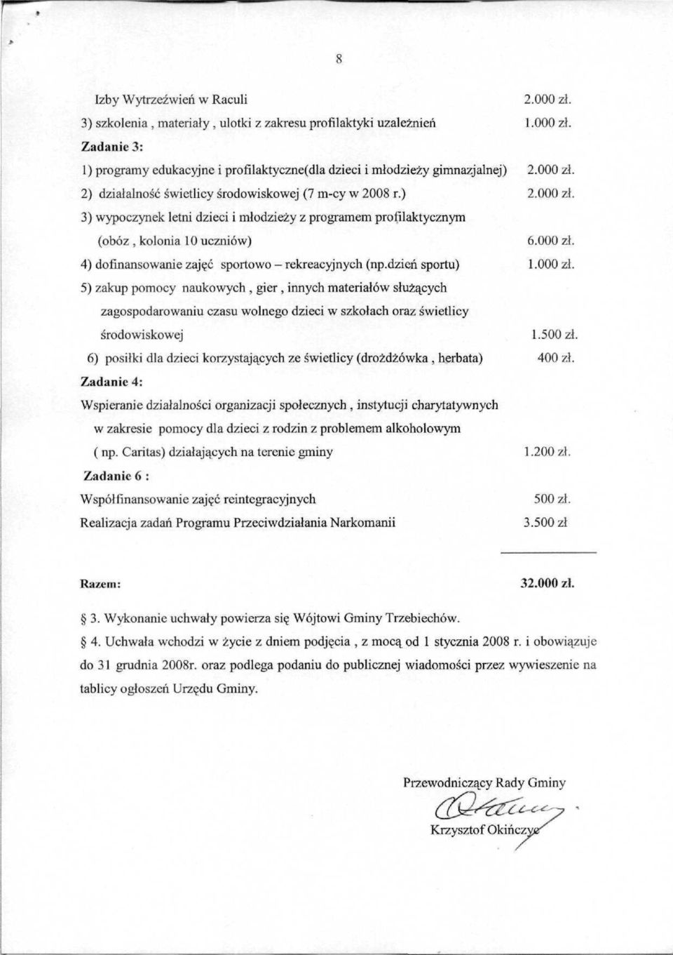 dzień sportu) ł.000 zł. 5) zakup pomocy naukowych, gier, innych materiałów służących zagospodarowaniu czasu wolnego dzieci w szkołach oraz świetlicy środowiskowej 1.500 zł.