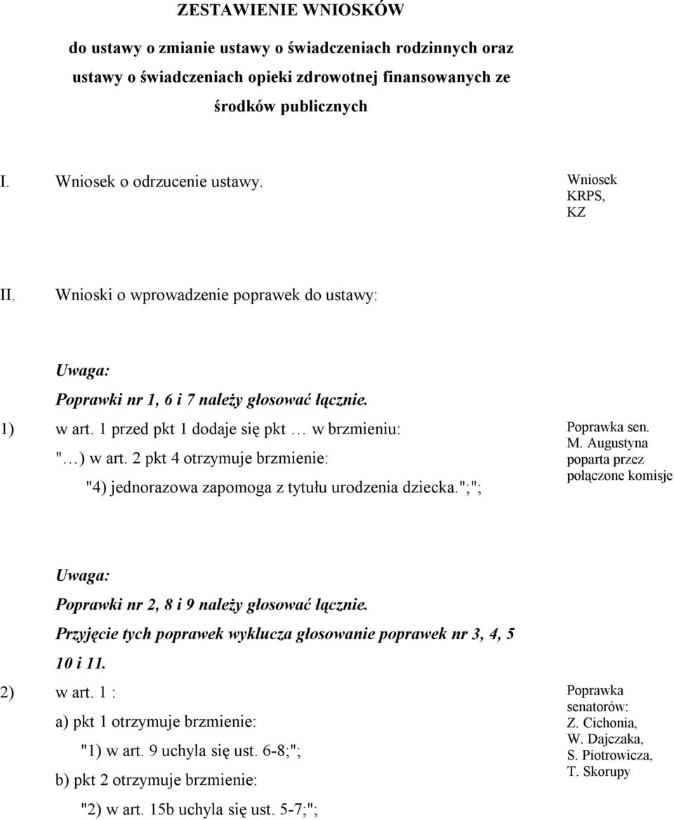 1 przed pkt 1 dodaje się pkt w brzmieniu: " ) w art. 2 pkt 4 otrzymuje brzmienie: "4) jednorazowa zapomoga z tytułu urodzenia dziecka.