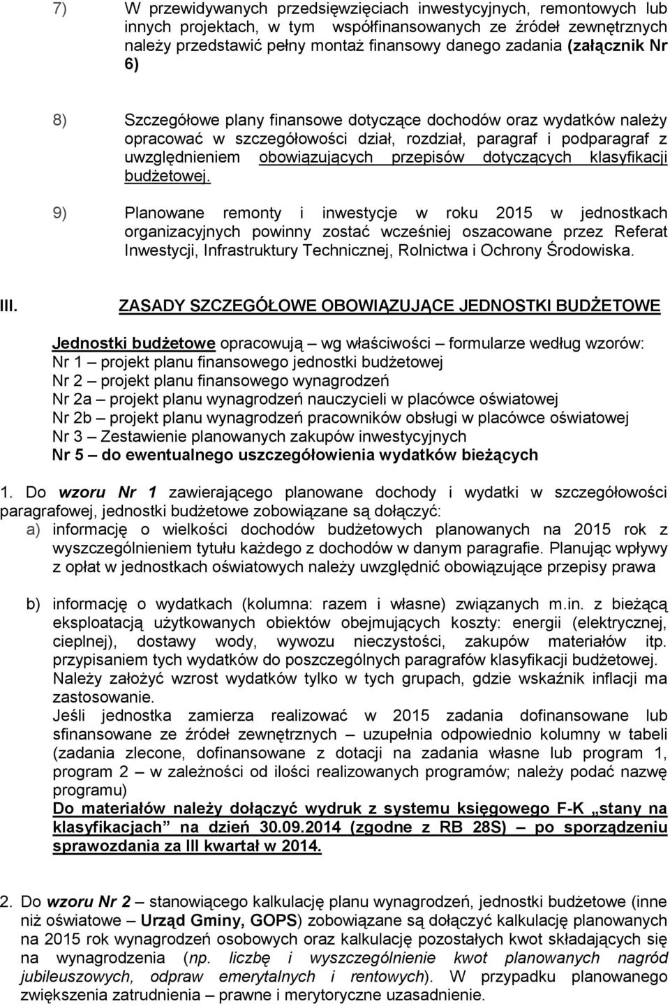 dotyczących klasyfikacji budżetowej.