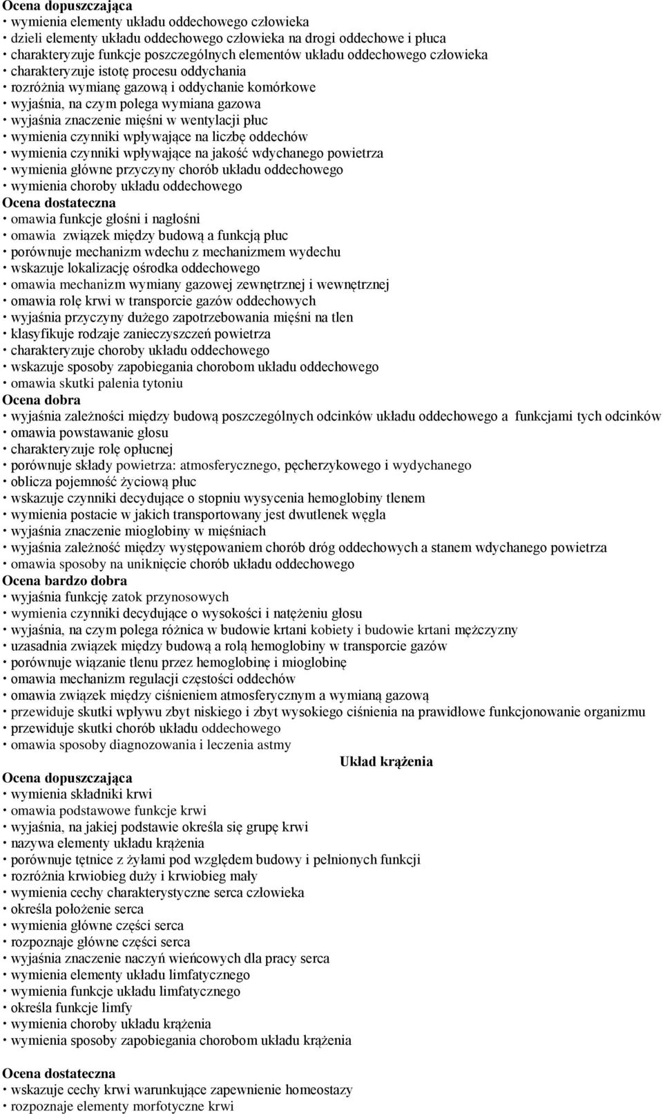 wpływające na liczbę oddechów wymienia czynniki wpływające na jakość wdychanego powietrza wymienia główne przyczyny chorób układu oddechowego wymienia choroby układu oddechowego omawia funkcje głośni