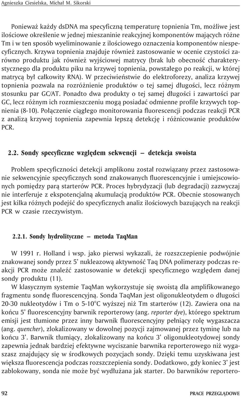 iloœciowego oznaczenia komponentów niespecyficznych.