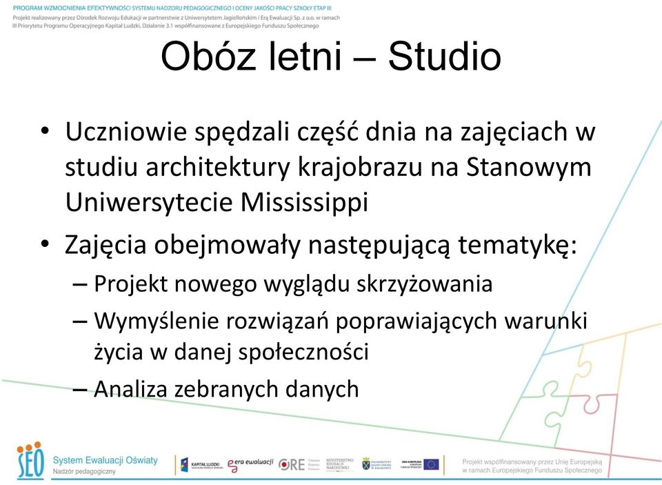 obejmowały następującą tematykę: Projekt nowego wyglądu skrzyżowania