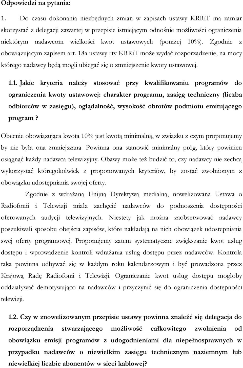 ustawowych (poniżej 10