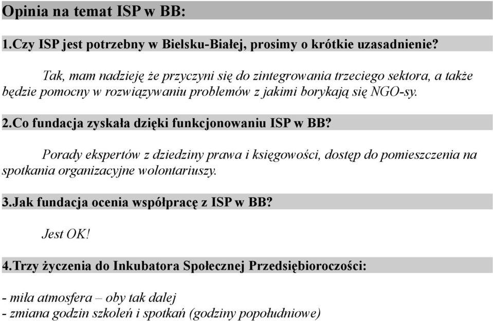 Co fundacja zyskała dzięki funkcjonowaniu ISP w BB?