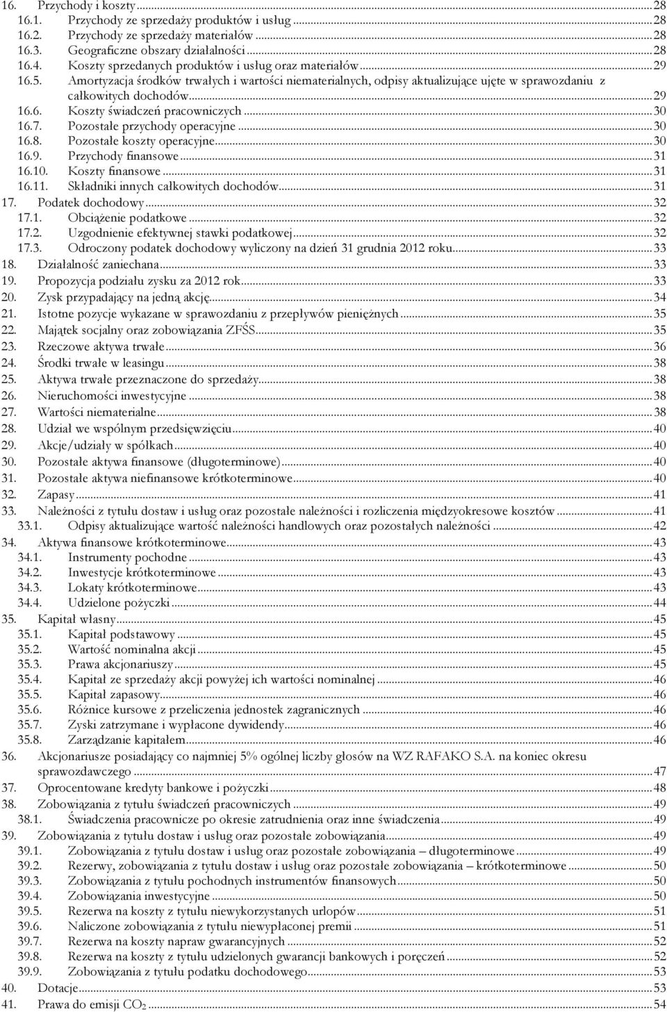 .. 30 16.7. Pozostałe przychody operacyjne... 30 16.8. Pozostałe koszty operacyjne... 30 16.9. Przychody finansowe... 31 16.10. Koszty finansowe... 31 16.11. Składniki innych całkowitych dochodów.