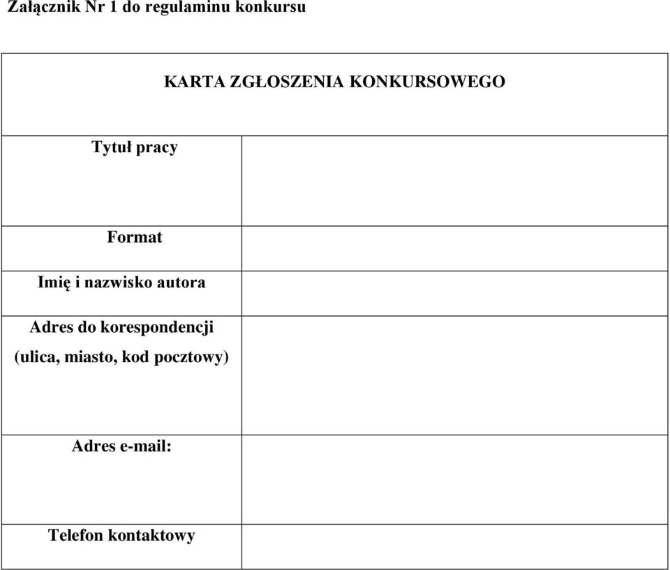 i nazwisko autora Adres do korespondencji