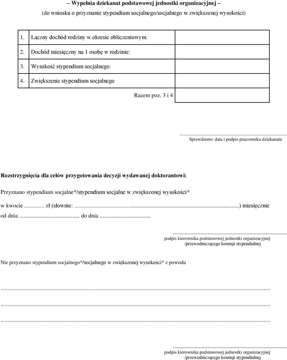 3 Zwiększenie stypendium socjalnego Razem poz.