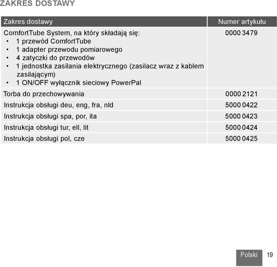 wyłącznik sieciowy PowerPal Numer artykułu 0000 3479 Torba do przechowywania 0000 2121 Instrukcja obsługi deu, eng, fra, nld