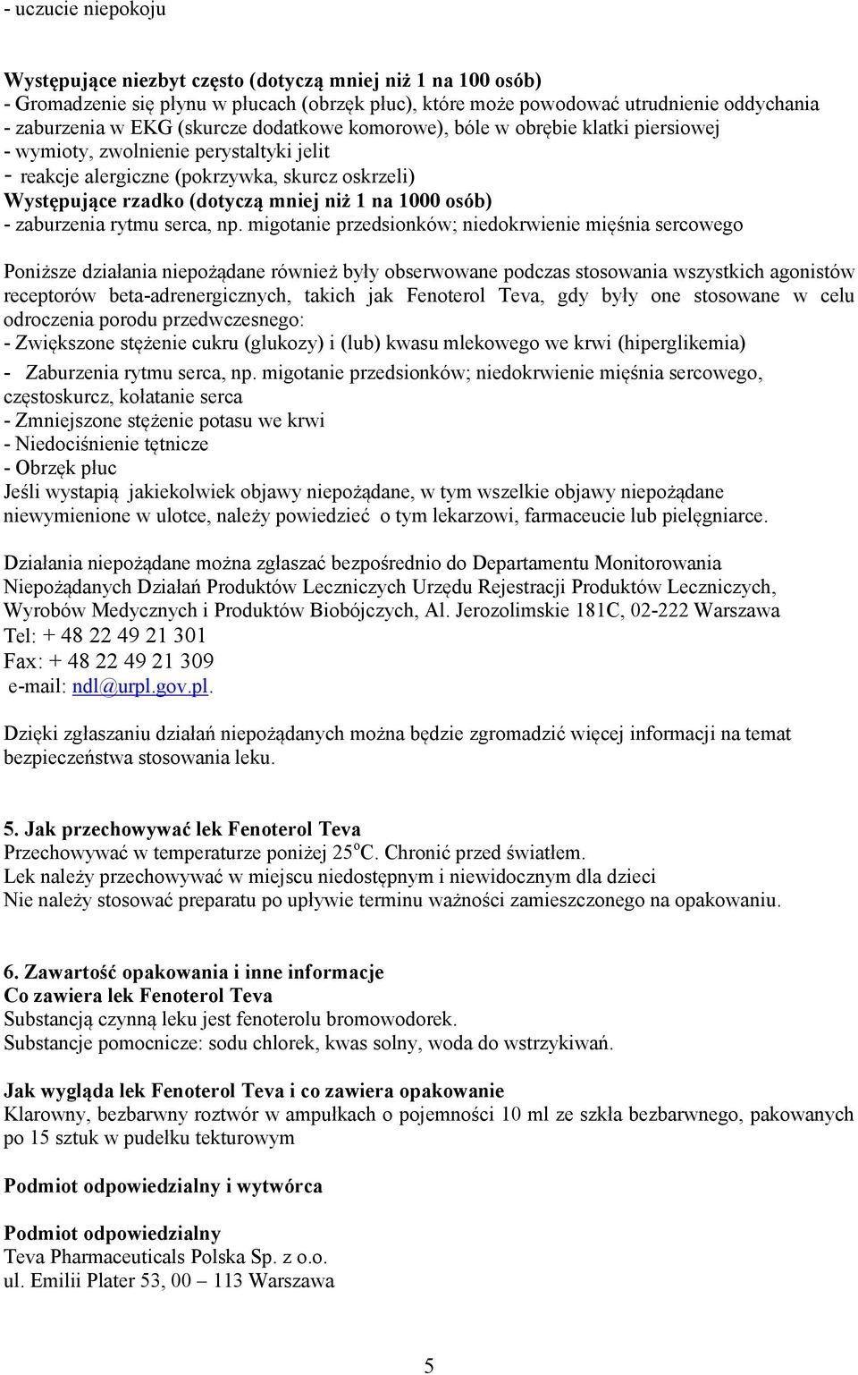 1000 osób) - zaburzenia rytmu serca, np.
