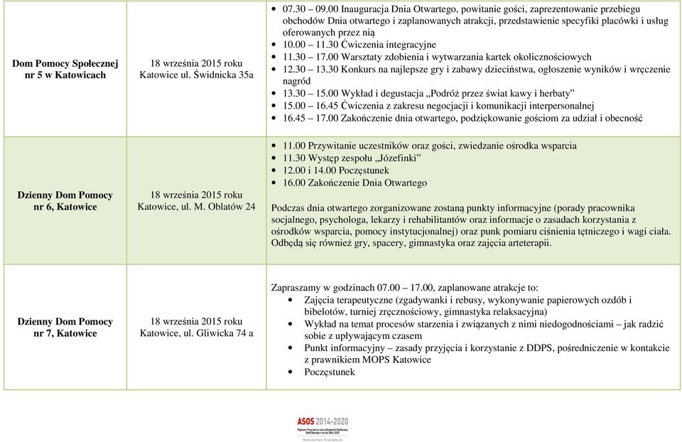 30 Ćwiczenia integracyjne 11.30 17.00 Warsztaty zdobienia i wytwarzania kartek okolicznościowych 12.30 13.30 Konkurs na najlepsze gry i zabawy dzieciństwa, ogłoszenie wyników i wręczenie nagród 13.