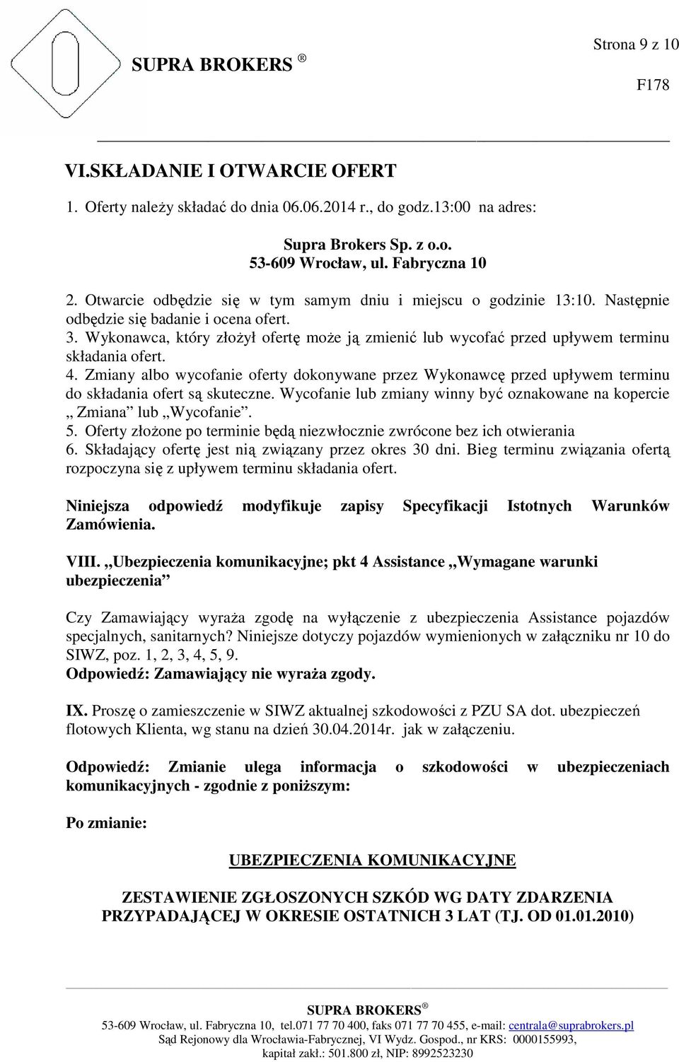 Wykonawca, który złożył ofertę może ją zmienić lub wycofać przed upływem terminu składania ofert. 4.