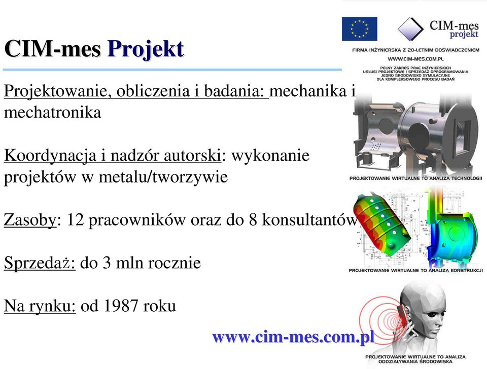 metalu/tworzywie Zasoby: 12 pracowników oraz do 8 konsultantów