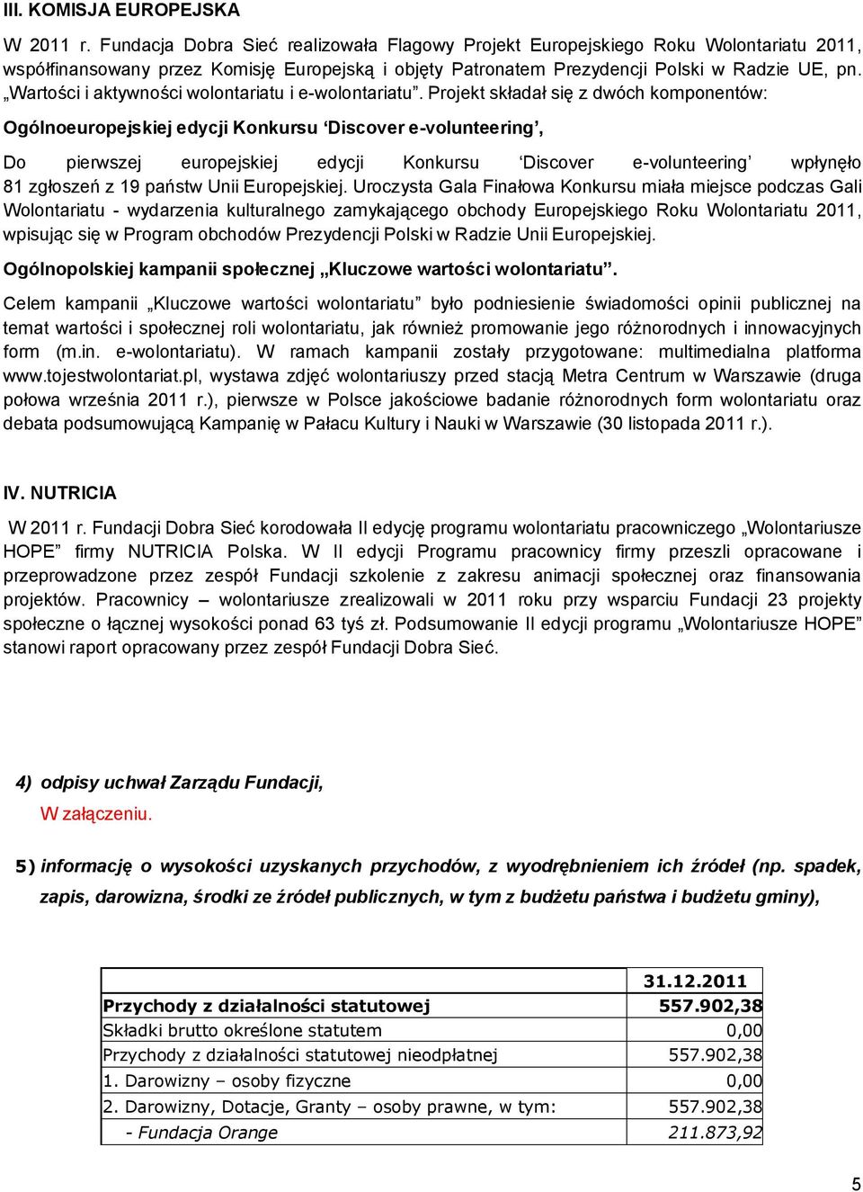 Wartości i aktywności wolontariatu i e-wolontariatu.