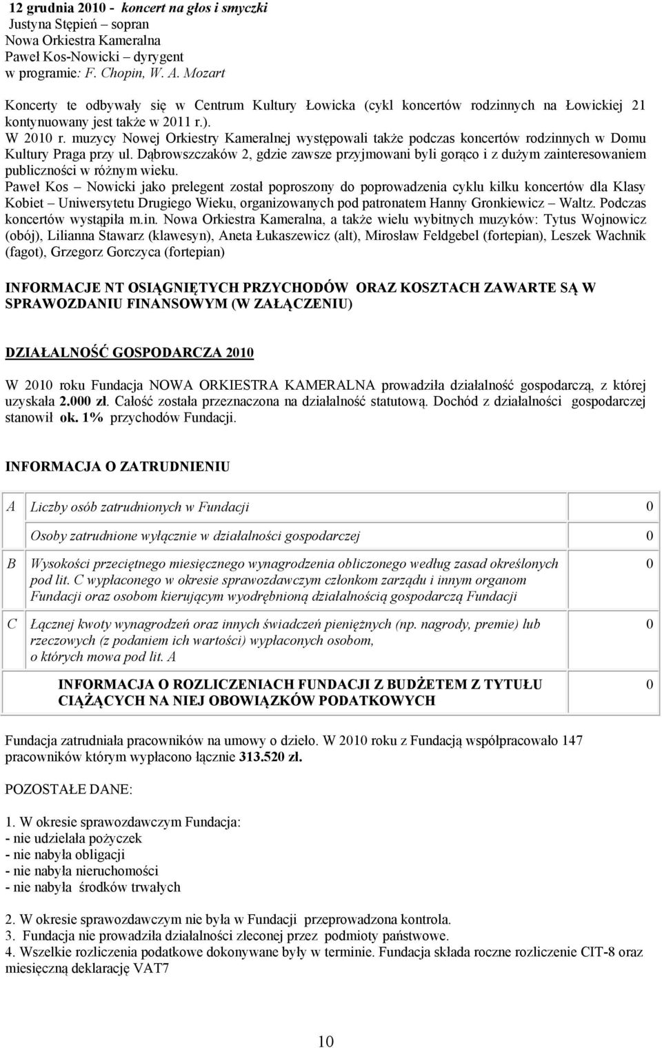 muzycy Nowej Orkiestry Kameralnej występowali także podczas koncertów rodzinnych w Domu Kultury Praga przy ul.