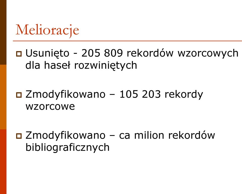 Zmodyfikowano 105 203 rekordy wzorcowe