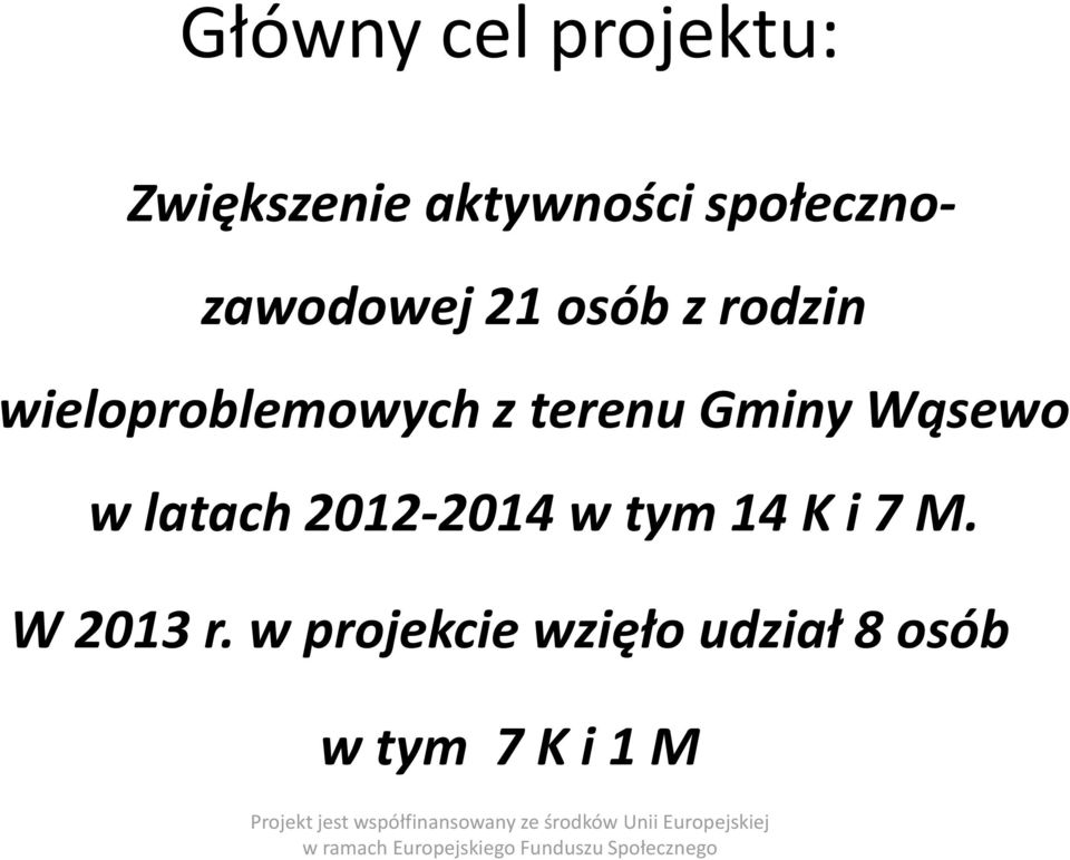 z terenu Gminy Wąsewo w latach 2012-2014 w tym 14 K i