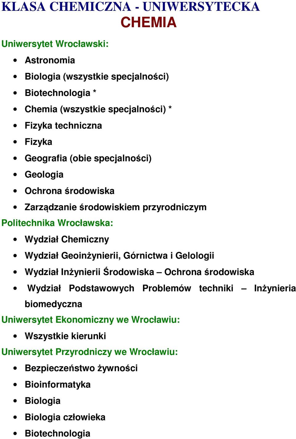 Wydział Inżynierii Środowiska Ochrona środowiska Wydział Podstawowych Problemów
