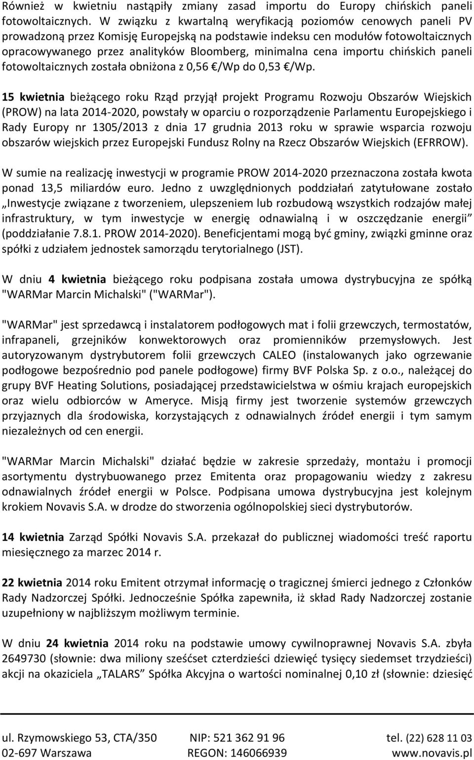 minimalna cena importu chińskich paneli fotowoltaicznych została obniżona z 0,56 /Wp do 0,53 /Wp.