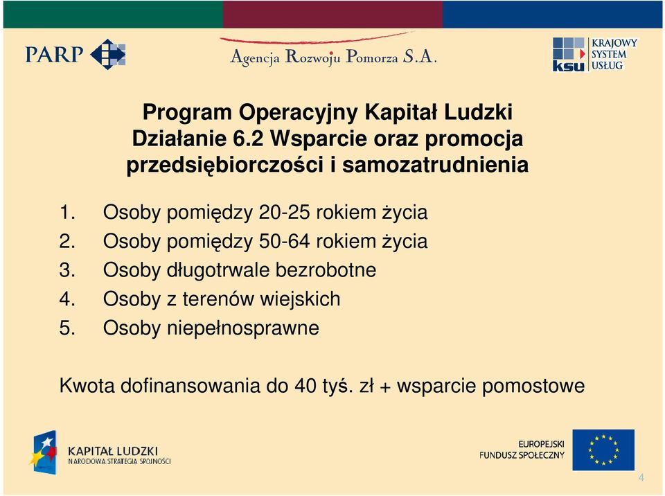 Osoby pomiędzy 20-25 rokiem Ŝycia 2. Osoby pomiędzy 50-64 rokiem Ŝycia 3.