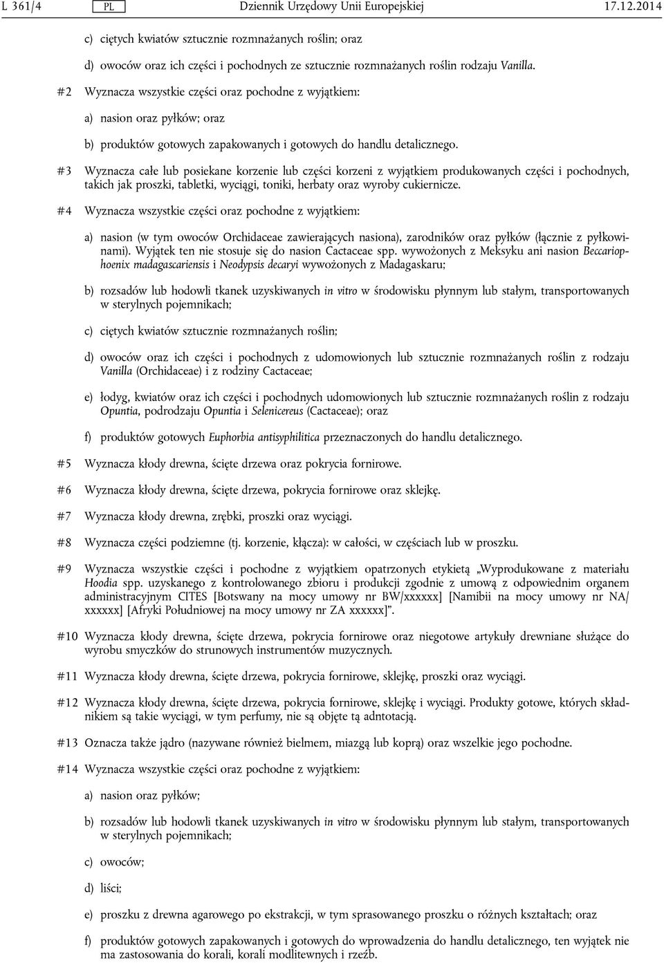 #3 Wyznacza całe lub posiekane korzenie lub części korzeni z wyjątkiem produkowanych części i pochodnych, takich jak proszki, tabletki, wyciągi, toniki, herbaty oraz wyroby cukiernicze.