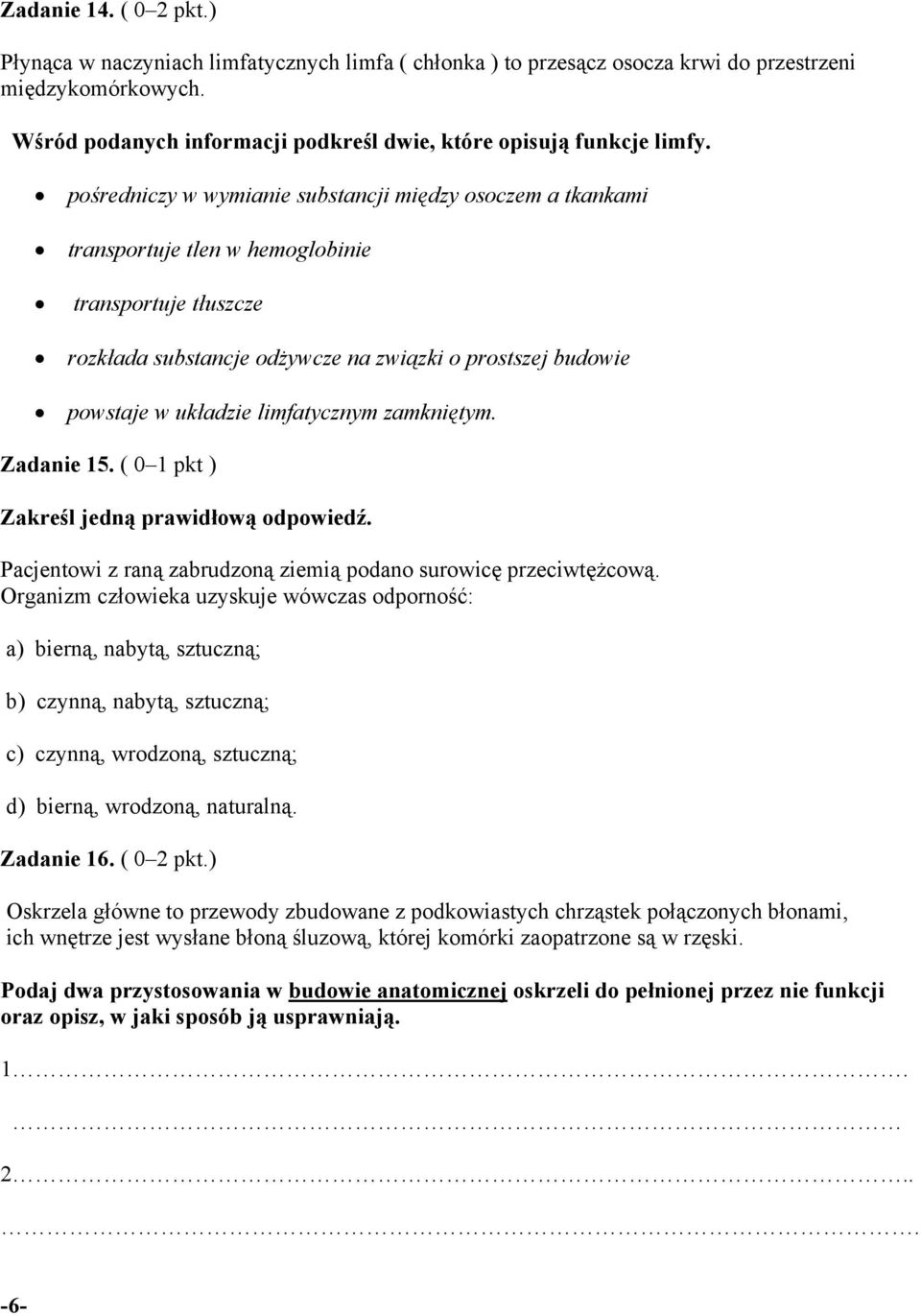 Odporność Swoistą Czynną Naturalną Uzyskuje Się W Wyniku KONKURS BIOLOGICZNY DLA UCZNIÓW GIMNAZJÓW WOJ. ŚLĄSKIEGO - PDF Free