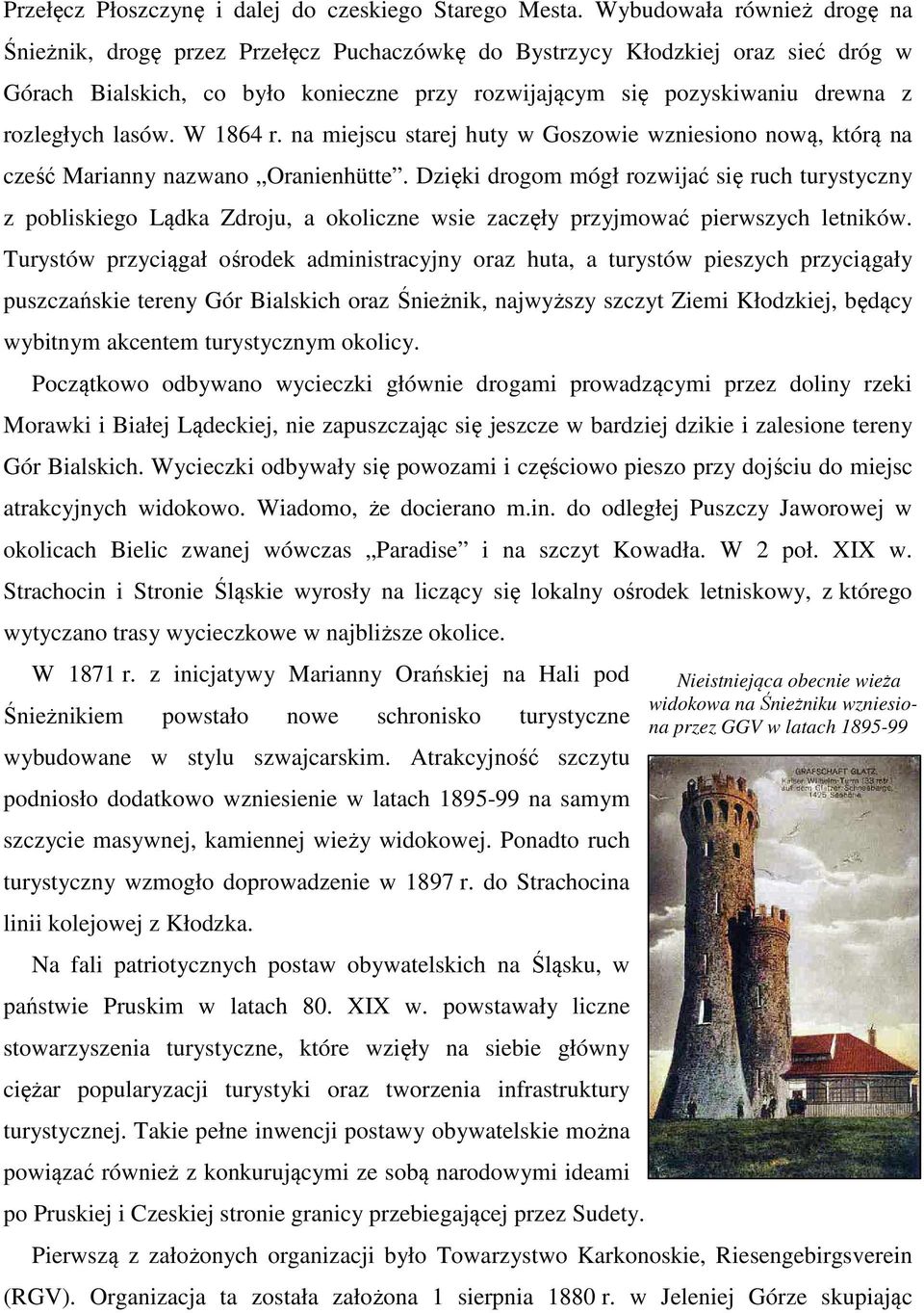 rozległych lasów. W 1864 r. na miejscu starej huty w Goszowie wzniesiono nową, którą na cześć Marianny nazwano Oranienhütte.