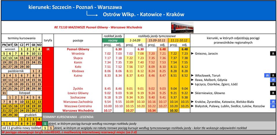 35 7.36 7.37 7.38 9 20 2 22 23 24 25 Konin 7.34 7.35 7.39 7.40 7.52 7.53 7.54 7.55 26 27 28 29 30 Koło 7.5 7.52 7.56 7.57 8.09 8.0 8. 8.2 październik 2 Kłodawa 8.06 8.06 8. 8.2 8.24 8.25 8.28 8.