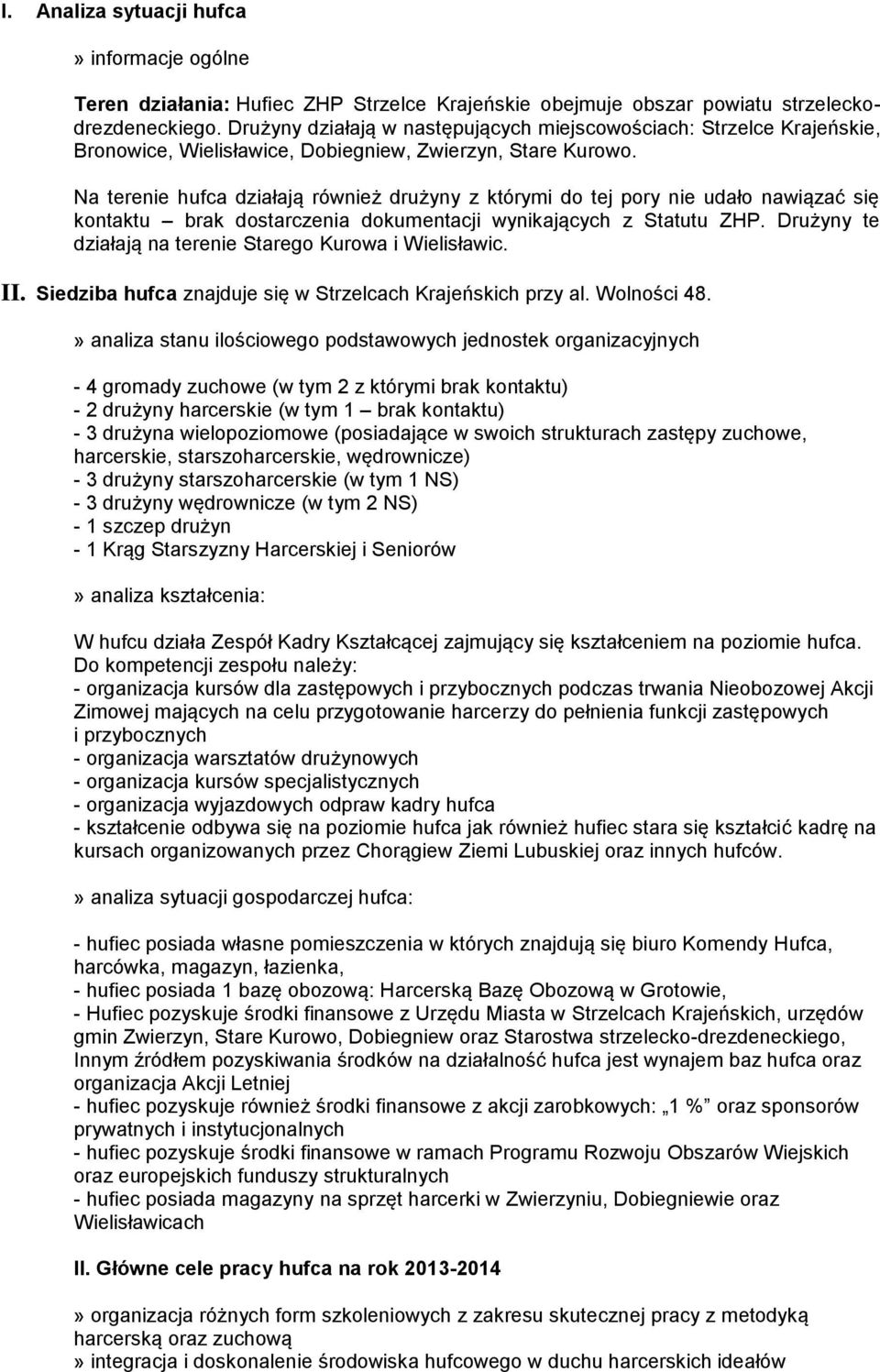 Na terenie hufca działają również drużyny z którymi do tej pory nie udało nawiązać się kontaktu brak dostarczenia dokumentacji wynikających z Statutu ZHP.