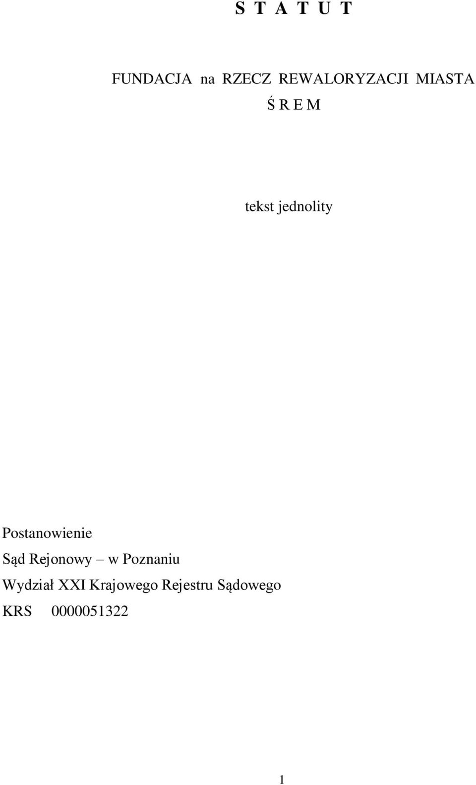 jednolity Postanowienie Sąd Rejonowy w