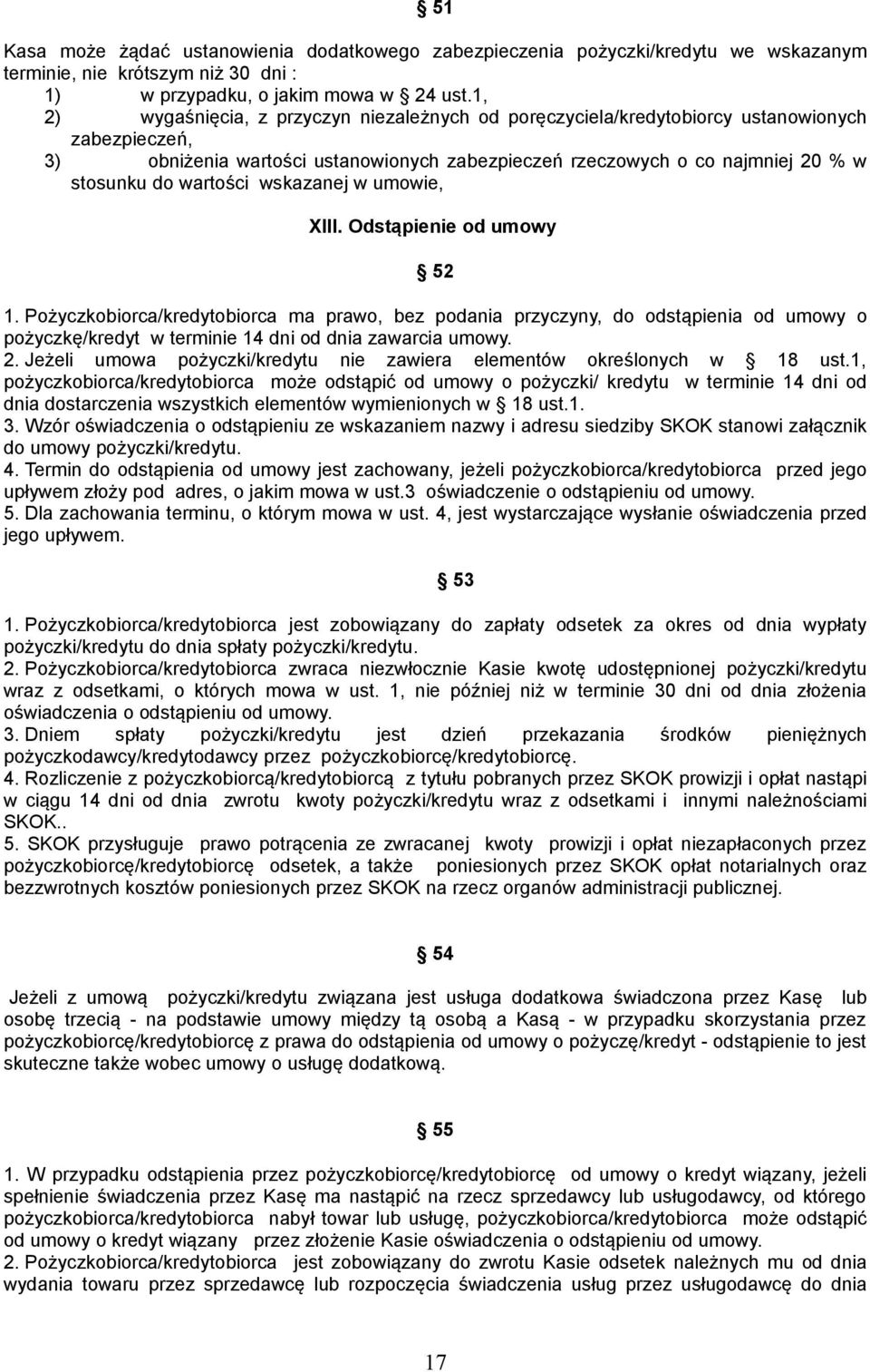 wartości wskazanej w umowie, XIII. Odstąpienie od umowy 52 1.
