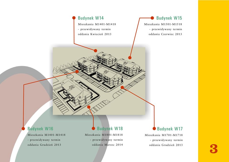 W17 Mieszkania M1401-M1418 Mieszkania M1801-M1818 Mieszkania M1701-M1718 - przewidywany termin -