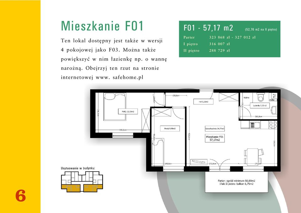 Obejrzyj ten rzut na stronie internetowej www. safehome.