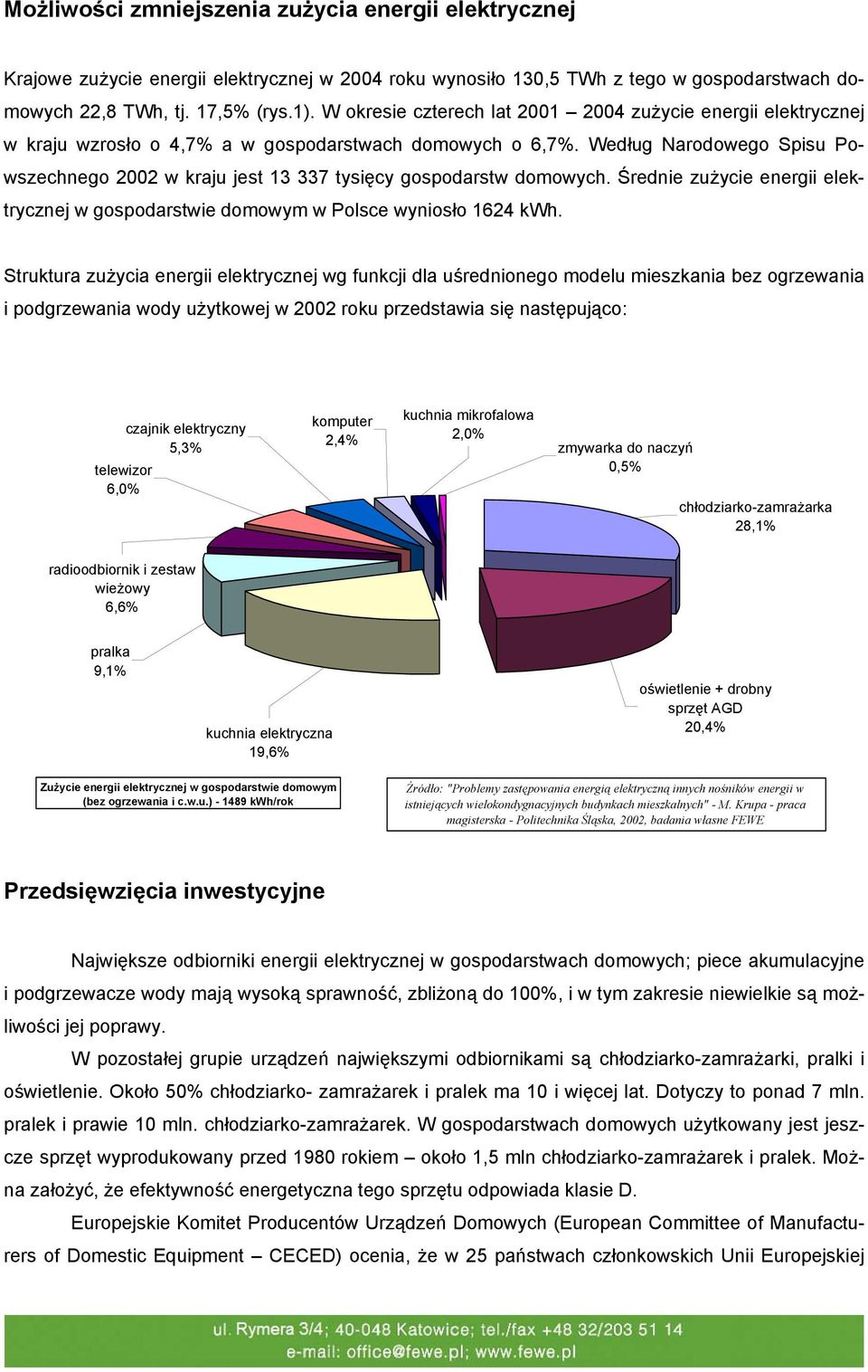 Według Narodowego Spisu Powszechnego 2002 w kraju jest 13 337 tysięcy gospodarstw domowych. Średnie zużycie energii elektrycznej w gospodarstwie domowym w Polsce wyniosło 1624 kwh.