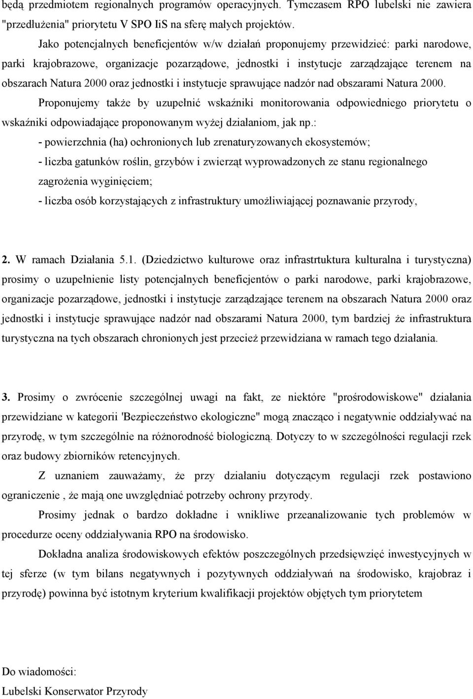oraz jednostki i instytucje sprawujące nadzór nad obszarami Natura 2000.