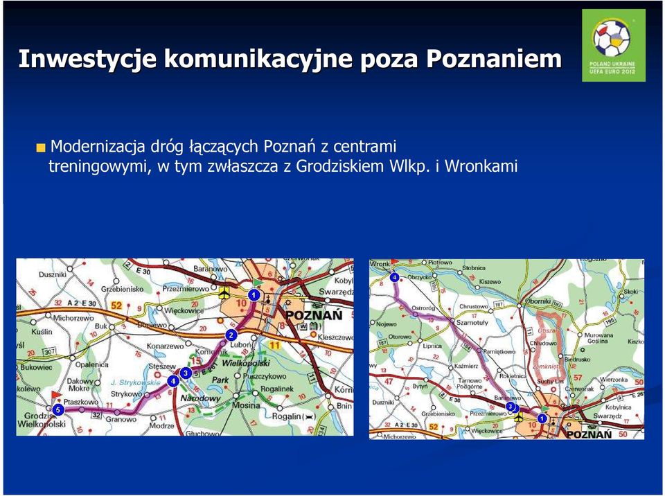 łączących Poznań z centrami