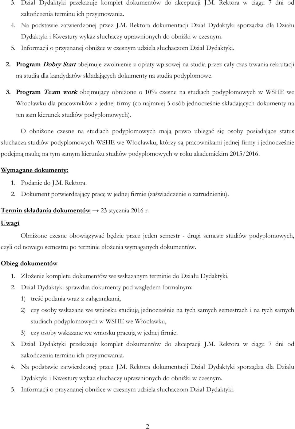 kierunek studiów podyplomowych).