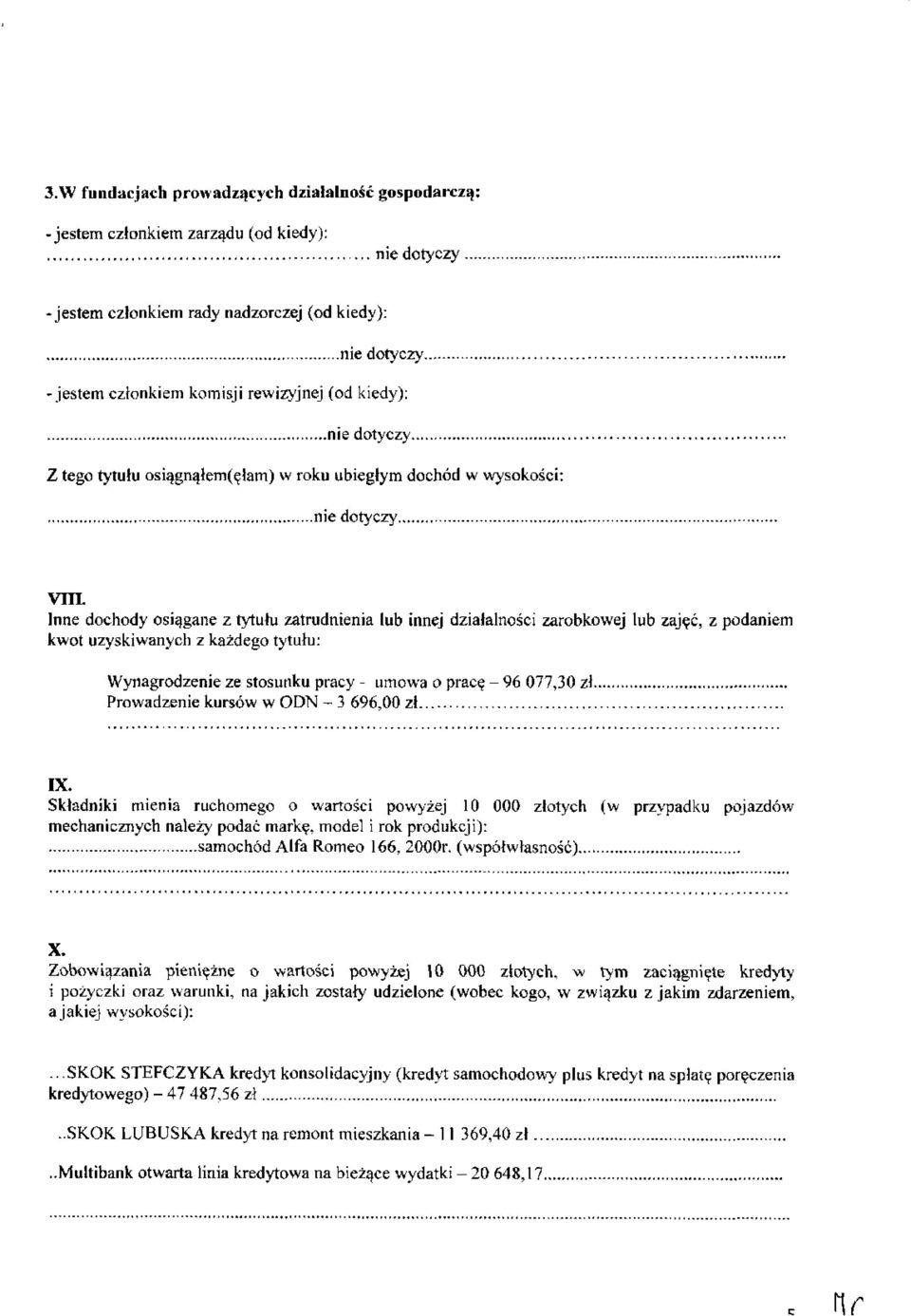 Prowadzenie kursów w ODN - 3 696,00 zł IX.