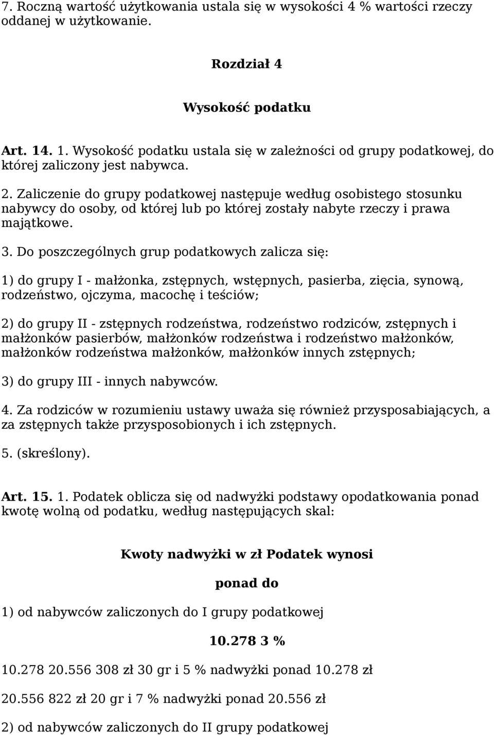 Zaliczenie do grupy podatkowej następuje według osobistego stosunku nabywcy do osoby, od której lub po której zostały nabyte rzeczy i prawa majątkowe. 3.