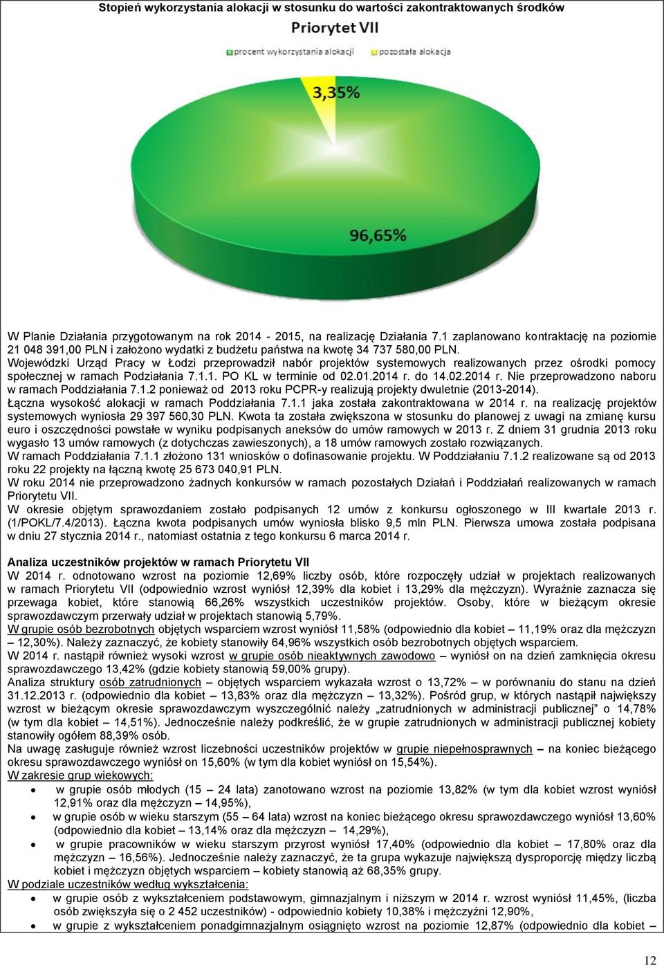 Wojewódzki Urząd Pracy w Łodzi przeprowadził nabór projektów systemowych realizowanych przez ośrodki pomocy społecznej w ramach Podziałania 7.1.1. PO KL w terminie od 02.01.2014 r.