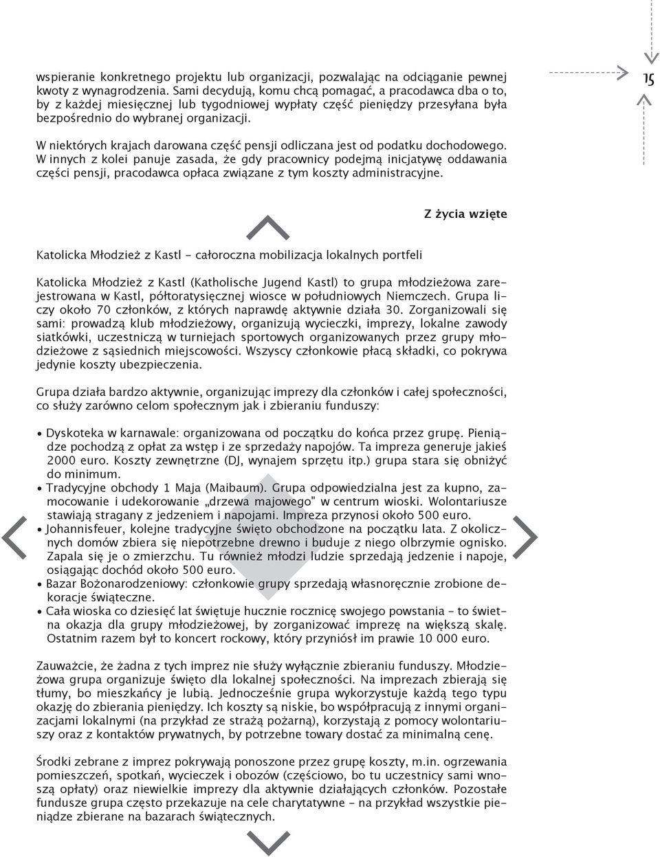 15 W niektórych krajach darowana część pensji odliczana jest od podatku dochodowego.