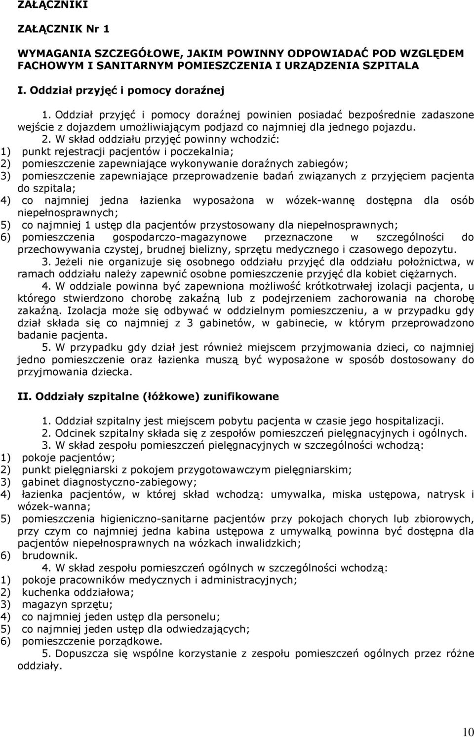 W skład oddziału przyjęć powinny wchodzić: 1) punkt rejestracji pacjentów i poczekalnia; 2) pomieszczenie zapewniające wykonywanie doraźnych zabiegów; 3) pomieszczenie zapewniające przeprowadzenie