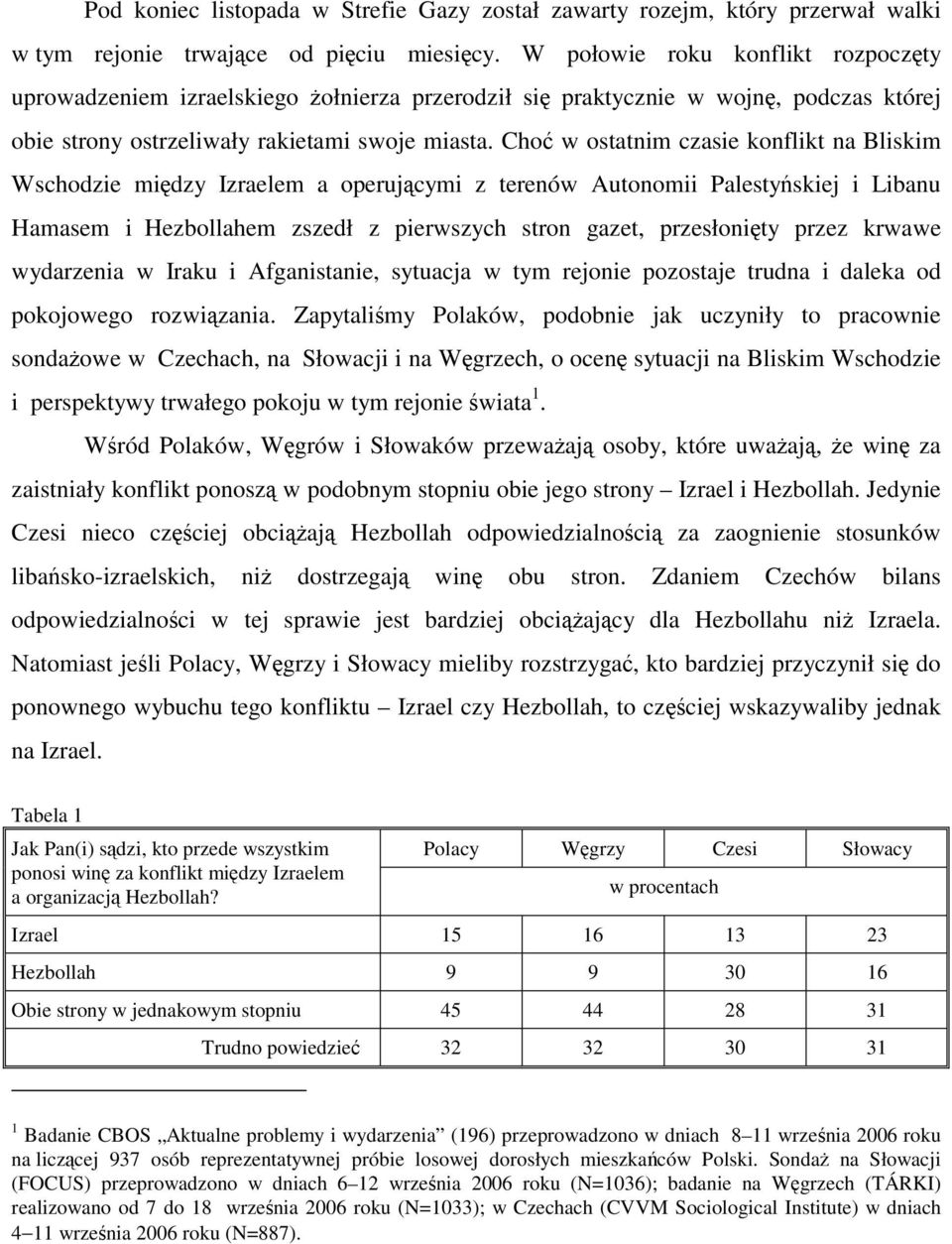 Choć w ostatnim czasie konflikt na Bliskim Wschodzie między Izraelem a operującymi z terenów Autonomii Palestyńskiej i Libanu Hamasem i Hezbollahem zszedł z pierwszych stron gazet, przesłonięty przez