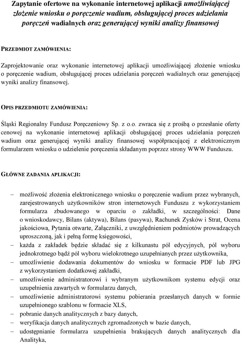 generującej wyniki analizy finansow