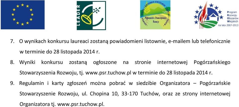 tuchow.pl w terminie do 28 listopada 2014 r. 9.