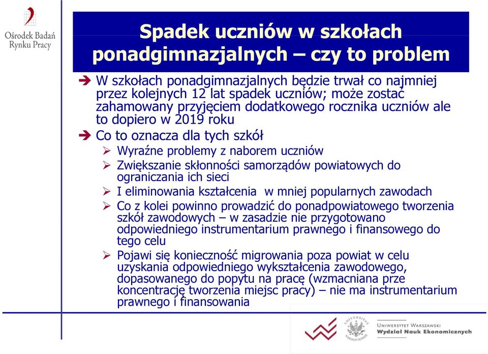 kształcenia w mniej popularnych zawodach Co z kolei powinno prowadzić do ponadpowiatowego tworzenia szkół zawodowych w zasadzie nie przygotowano odpowiedniego instrumentarium prawnego i finansowego