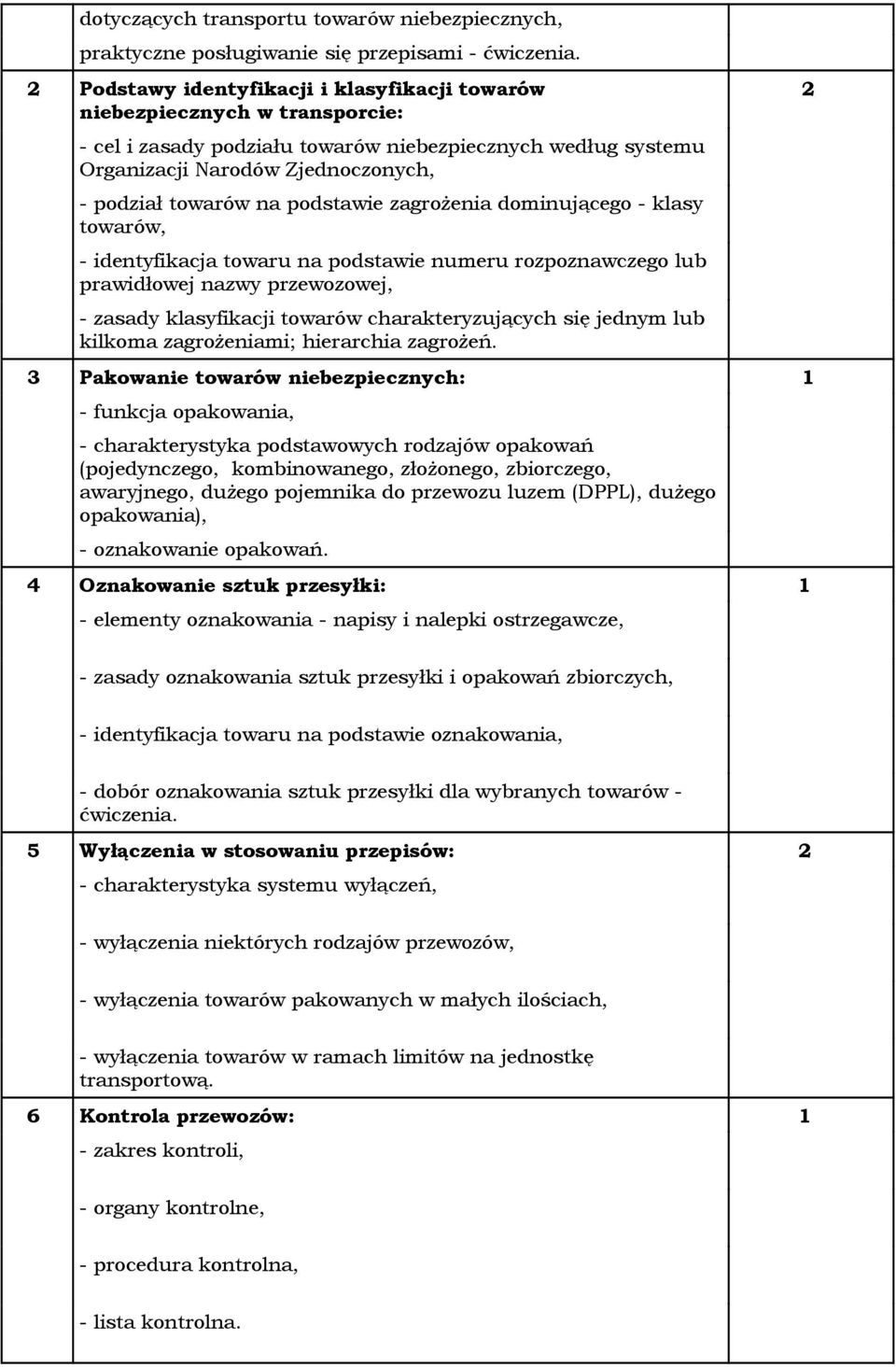 podstawie zagrożenia dominującego - klasy towarów, - identyfikacja towaru na podstawie numeru rozpoznawczego lub prawidłowej nazwy przewozowej, - zasady klasyfikacji towarów charakteryzujących się